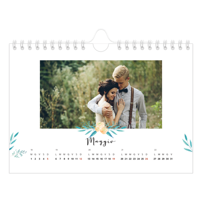 Calendario fotografico A5 — Illustrazioni floreali [copertina]