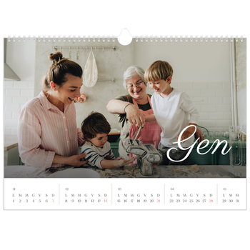 Calendario Fotografico A3 Orizzontale — Mese scritto a mano