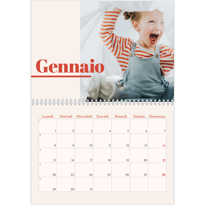 Calendario A4 Doppio — Nostalgia degli anni '90 [Gennaio]