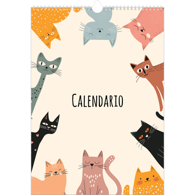 Calendario A3 verticale — Zampette di gatto e scarabocchi [copertina]