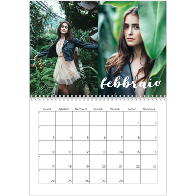 Calendario A4 Doppio — Scrittura semplice [Febbraio]