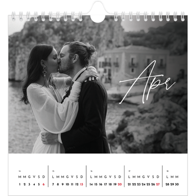 Calendari quadrati — Scrittura elegante [Aprile]