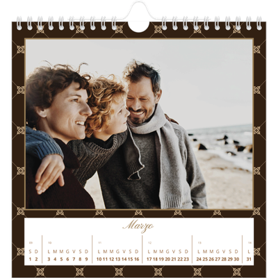 Calendari quadrati — Monocromatico vintage [Marzo]