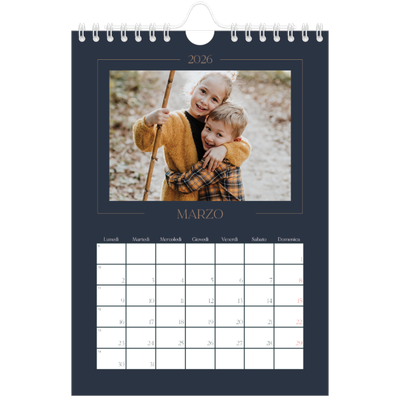 Calendario fotografico A5 — Blu prussiano [Marzo]