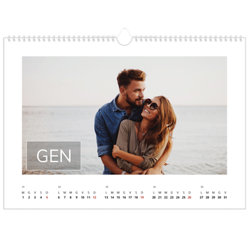 Calendario Fotografico A3 Orizzontale — Data in sovraimpressione