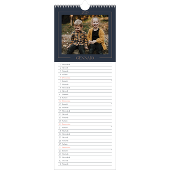 Calendario da cucina (15 x 40 cm) — Blu prussiano
