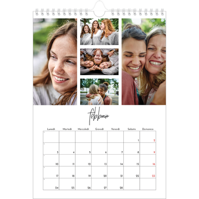 Calendario personalizzato A4 — Disposizioni fotografiche [Febbraio]