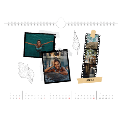 Calendario fotografico A4 — Album ricordi con stile [Aprile]