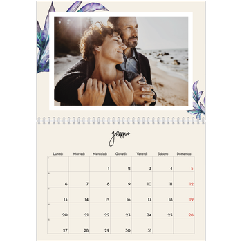 Calendario A4 Doppio — Fiori dipinti