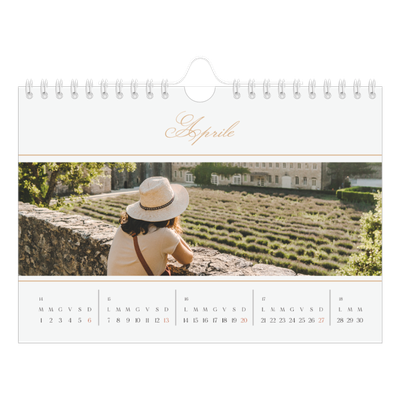 Calendario fotografico A5 — Banner di script d'oro [Aprile]