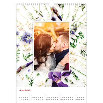 Calendario personalizzato A3 — Cornici floreali