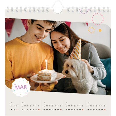 Calendari quadrati — Compleanno iconico [Marzo]