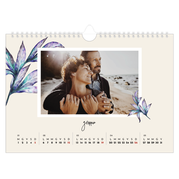 Calendario Fotografico A4 Orizzontale — Fiori dipinti