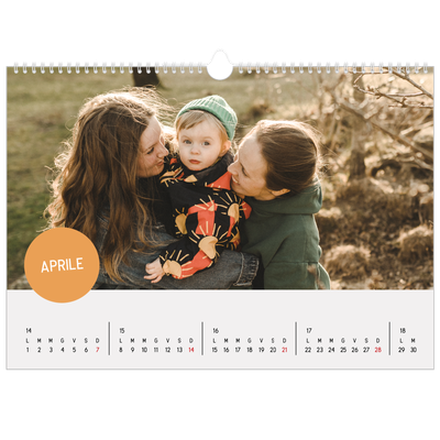 Calendario A3 orizzontale  — Adesivo fotografico [Aprile]