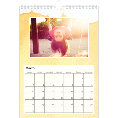 Calendario personalizzato A4 — Sfondi ad acquerello [Marzo]