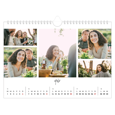 Calendario fotografico A4 — Disposizioni fotografiche [Aprile]