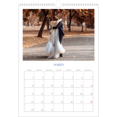 Calendario A3 verticale — Classico cobalto [Marzo]