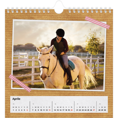 Calendari quadrati — Nastro adesivo artigianale [Aprile]