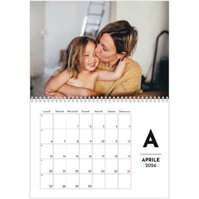 Calendario A4 Doppio — Riflettore lettera [Aprile]