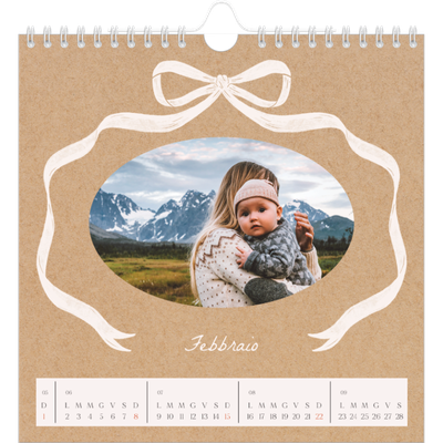 Calendari quadrati — Kraft e fiocco [Febbraio]