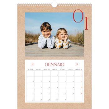 Calendario personalizzato A3 — Esplosioni di rosso