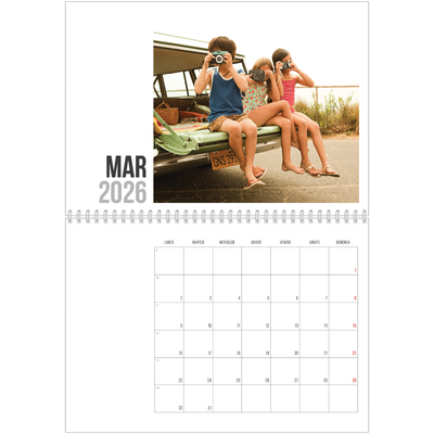 Calendario A4 Doppio — Testo abbreviato [Marzo]