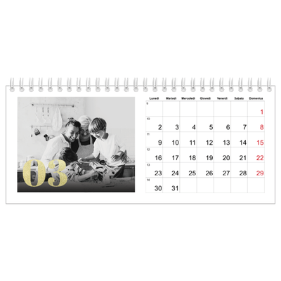 Calendari da tavolo — Grandi numeri luccicanti [Marzo]