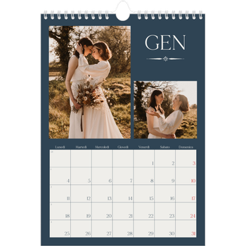 Calendario personalizzato A4 — Ardesia e grazie
