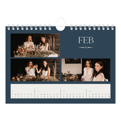 Calendario fotografico A5 — Ardesia e grazie [Febbraio]