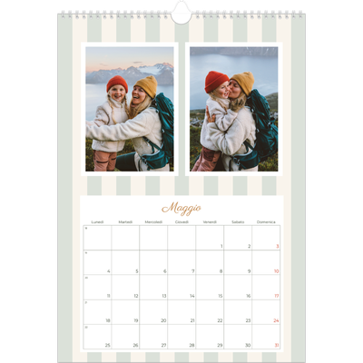 Calendario A3 verticale — Scrittura e strisce [copertina]