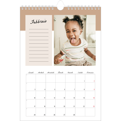 Calendario personalizzato A4 — Calendario delle cose da fare [Febbraio]