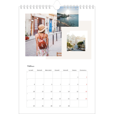 Calendario personalizzato A4 — Toni spenti [Febbraio]