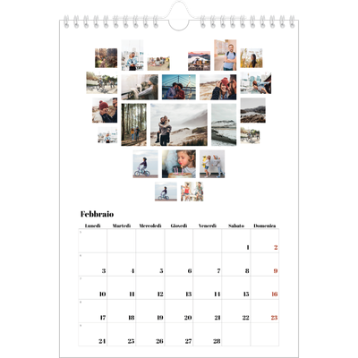 Calendario personalizzato A4 — Forme di collage [Febbraio]