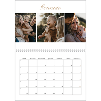 Calendario A4 Doppio — Scatole con strisce fotografiche