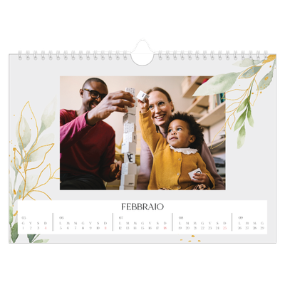 Calendario fotografico A4 — Spruzzo floreale [Febbraio]