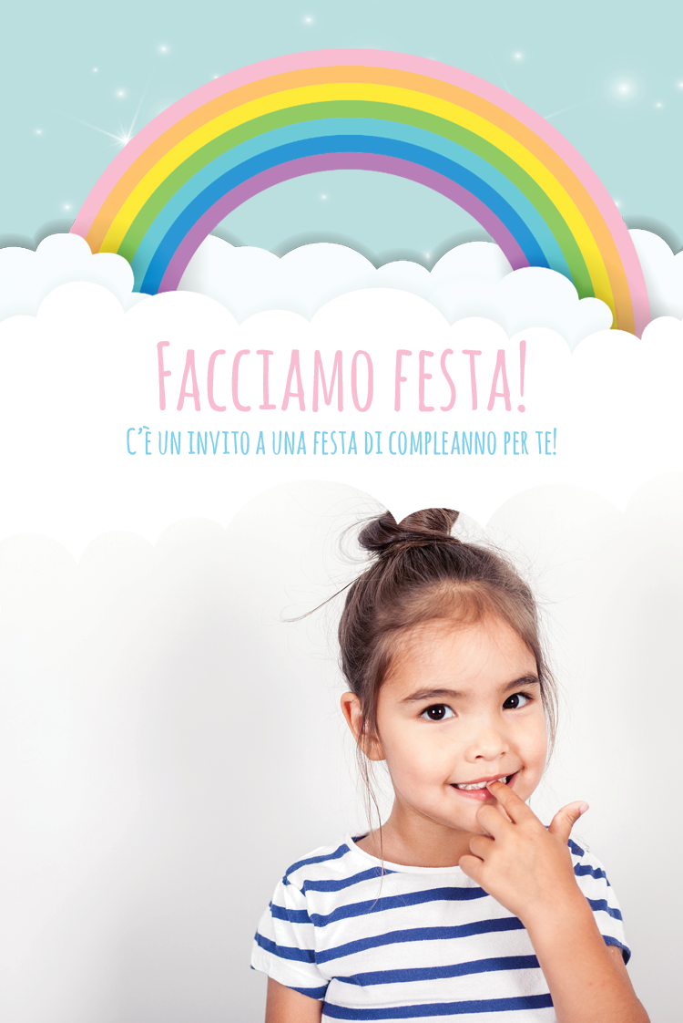Inviti — Nuvole arcobaleno soffici