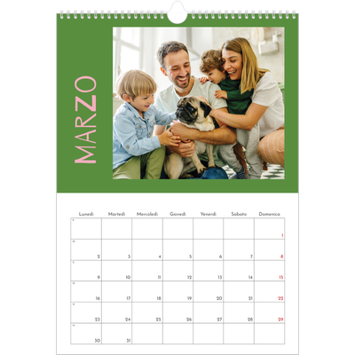 Calendario A3 verticale — Divertente colorato [Marzo]