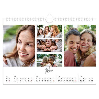 Calendario fotografico A4 — Disposizioni fotografiche [Febbraio]