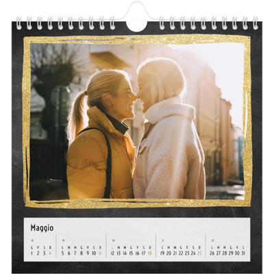 Calendari quadrati — Cornici dorate [copertina]