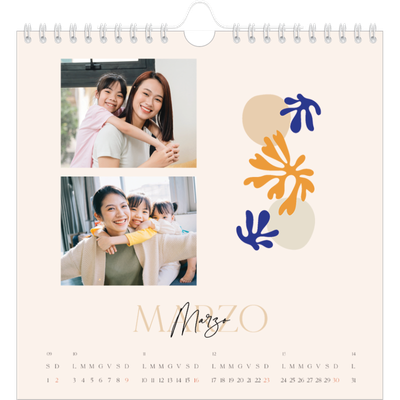 Calendari quadrati — Corallo [Marzo]