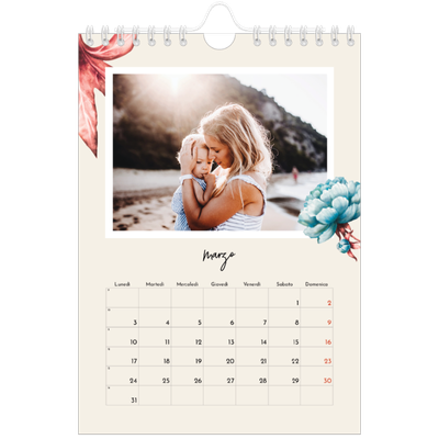Calendario fotografico A5 — Fiori dipinti [Marzo]