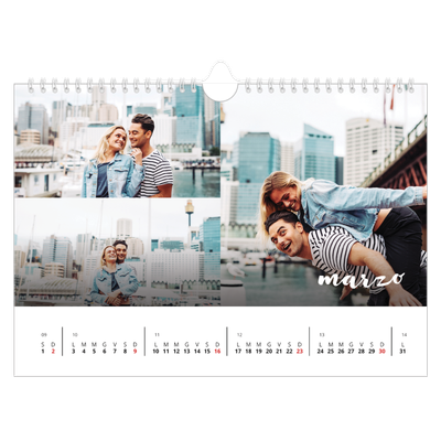 Calendario fotografico A4 — Scrittura semplice [Marzo]