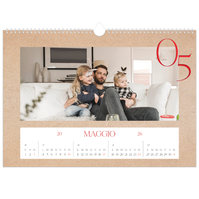 Calendario A3 orizzontale  — Esplosioni di rosso [copertina]