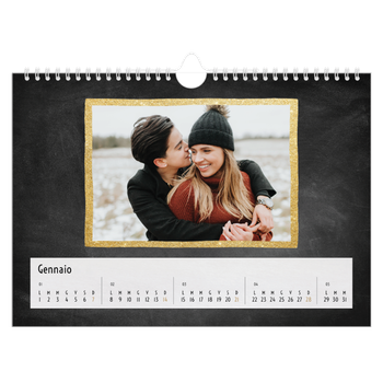 Calendario Fotografico A4 Orizzontale — Cornici dorate