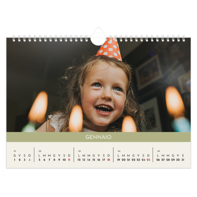 Calendario fotografico A4 — Capitoli pastello [Gennaio]