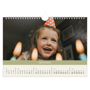 Calendario Fotografico A4 Orizzontale — Capitoli pastello
