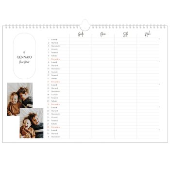 Calendario Fotografico A3 Orizzontale — Fare programmi - Famiglia di 4