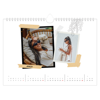 Calendario fotografico A4 — Album ricordi con stile [Marzo]