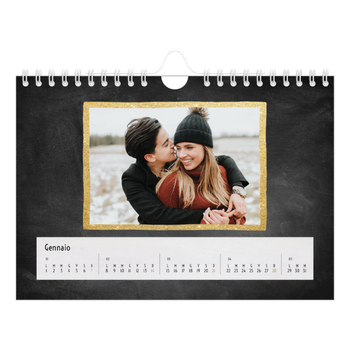 Calendario Fotografico A5 Orizzontale — Cornici dorate