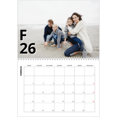 Calendario A4 Doppio — Stile lettera [Febbraio]
